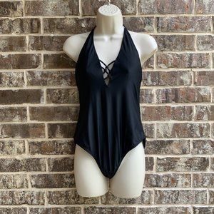 Women's Swimwear One Piece Swimsuit Halter Black Size M